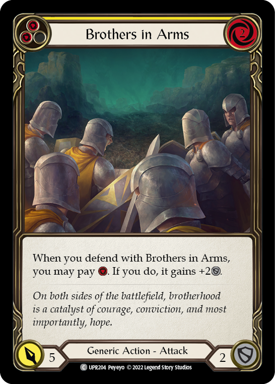 Brothers in Arms (Yellow) [UPR204] (Uprising)  Rainbow Foil | Good Games Adelaide SA
