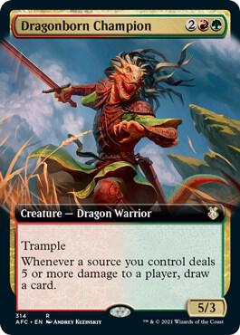 Dragonborn Champion Extended Art 314 (Commander: Adventures in the Forgotten Realms)  | Good Games Adelaide SA