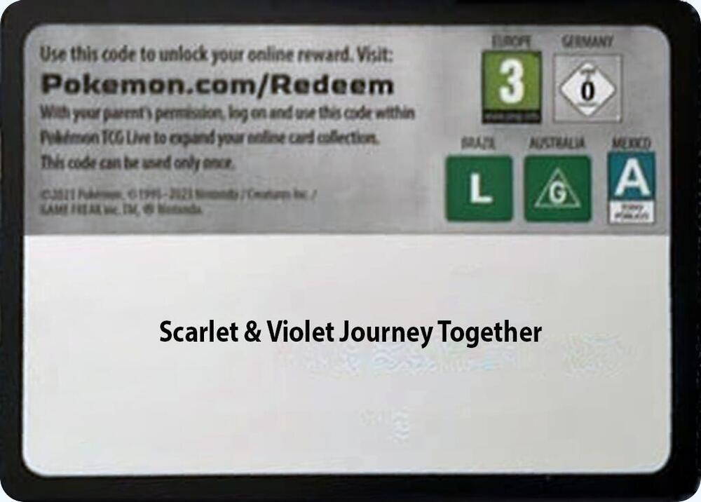Code Card Journey Together Booster Pack  (SV09: Journey Together)  | Good Games Adelaide SA