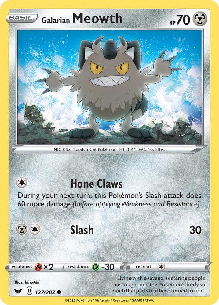 Galarian Meowth 127/202 (SWSH01: Sword & Shield Base Set)  | Good Games Adelaide SA