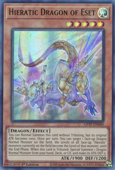 Hieratic Dragon of Eset [GFTP-EN049] Ultra rare | Good Games Adelaide SA