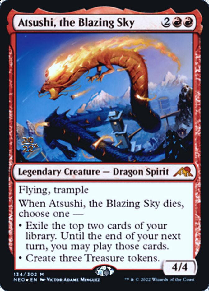 Atsushi, the Blazing Sky [Kamigawa: Neon Dynasty Prerelease Promos] | Good Games Adelaide SA