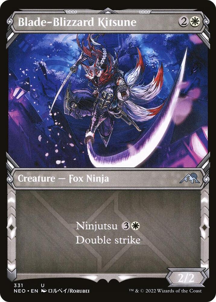 Blade-Blizzard Kitsune 331 (Kamigawa: Neon Dynasty)  - Showcase Foil | Good Games Adelaide SA