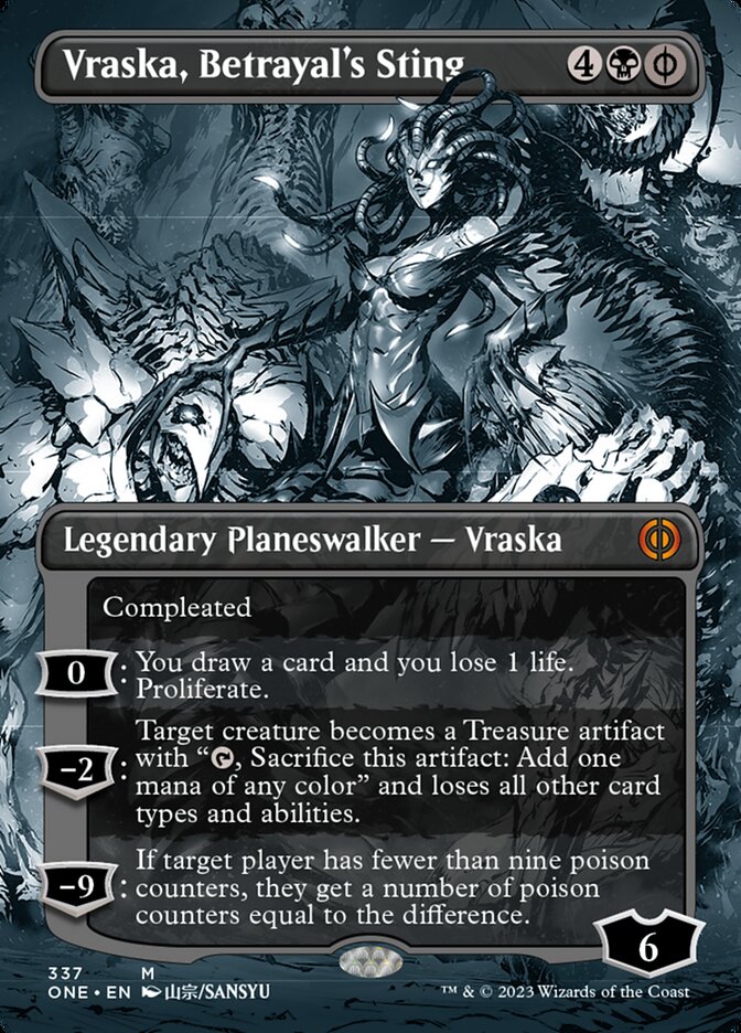 Vraska, Betrayal's Sting (Borderless Manga) [Phyrexia: All Will Be One] | Good Games Adelaide SA