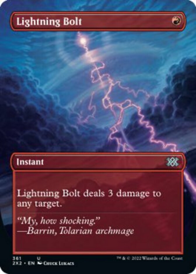 Lightning Bolt (Borderless Alternate Art) [Double Masters 2022] | Good Games Adelaide SA