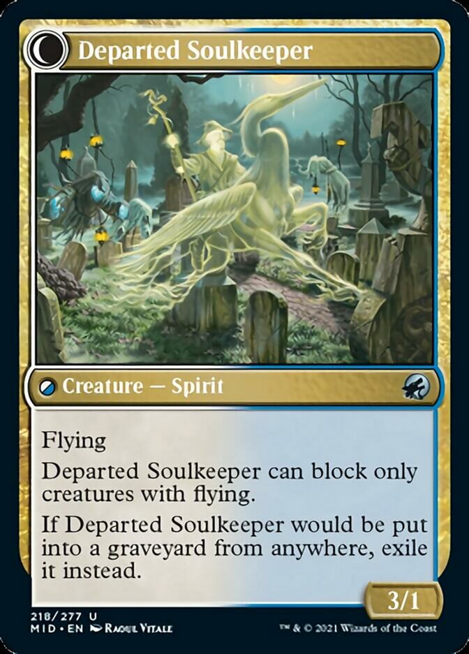 Devoted Grafkeeper // Departed Soulkeeper [Innistrad: Midnight Hunt] | Good Games Adelaide SA