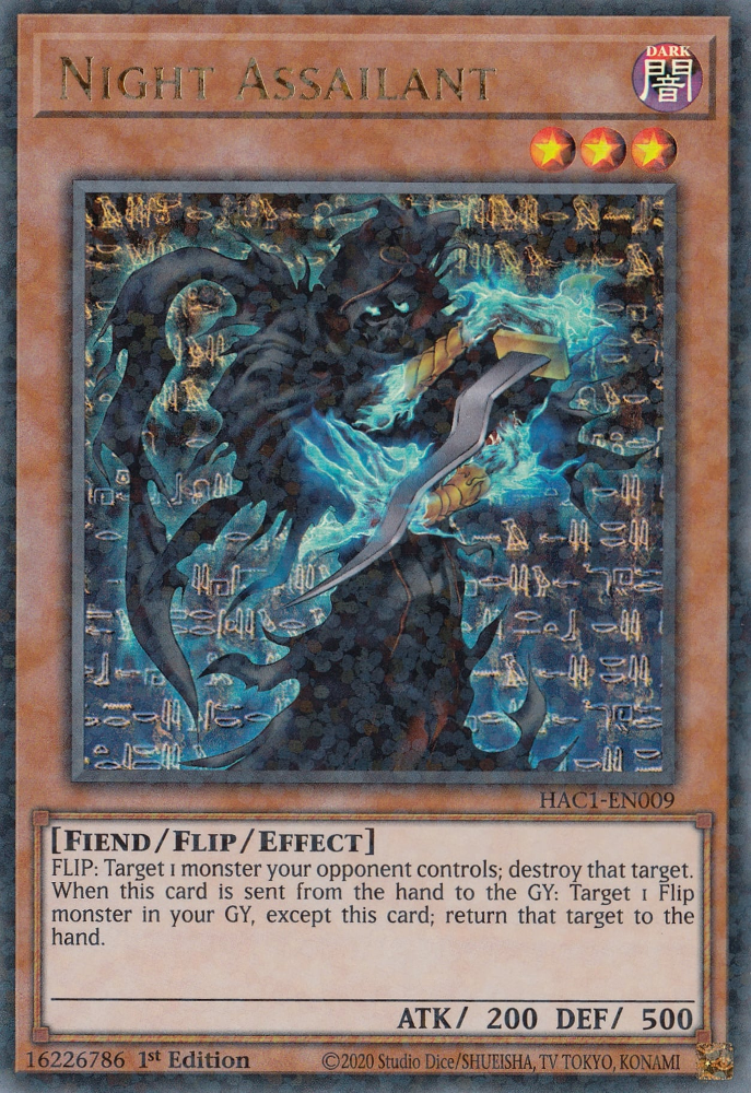 Night Assailant (Duel Terminal) [HAC1-EN009] Parallel Rare | Good Games Adelaide SA