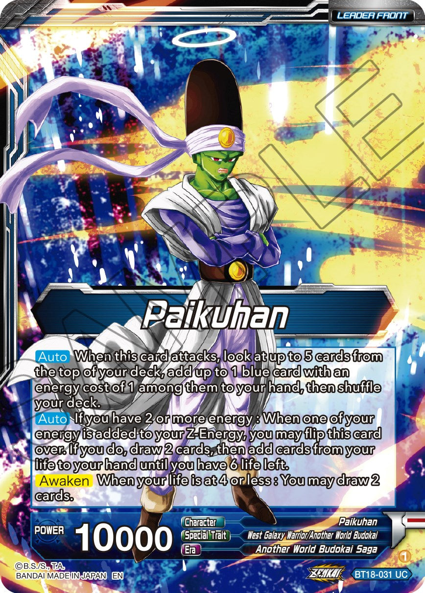 Paikuhan // Paikuhan, West Galaxy Warrior (BT18-031) [Dawn of the Z-Legends] | Good Games Adelaide SA