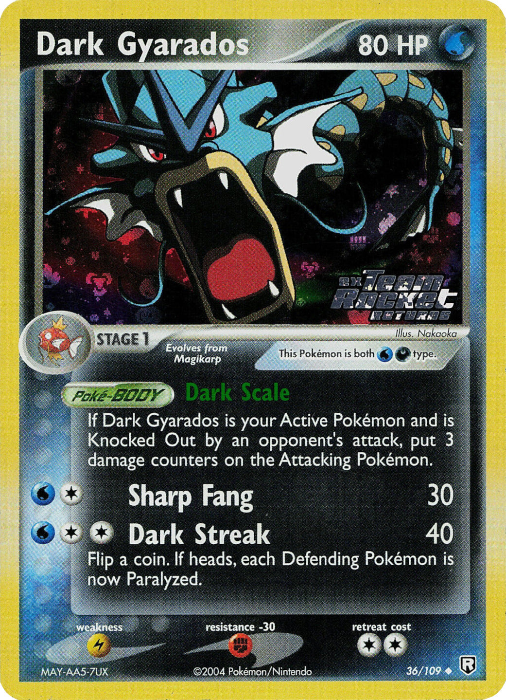 Dark Gyarados (36/109) (Stamped) [EX: Team Rocket Returns] | Good Games Adelaide SA