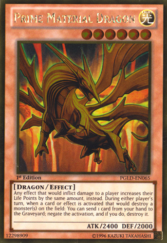 Prime Material Dragon [PGLD-EN065] Gold Rare | Good Games Adelaide SA