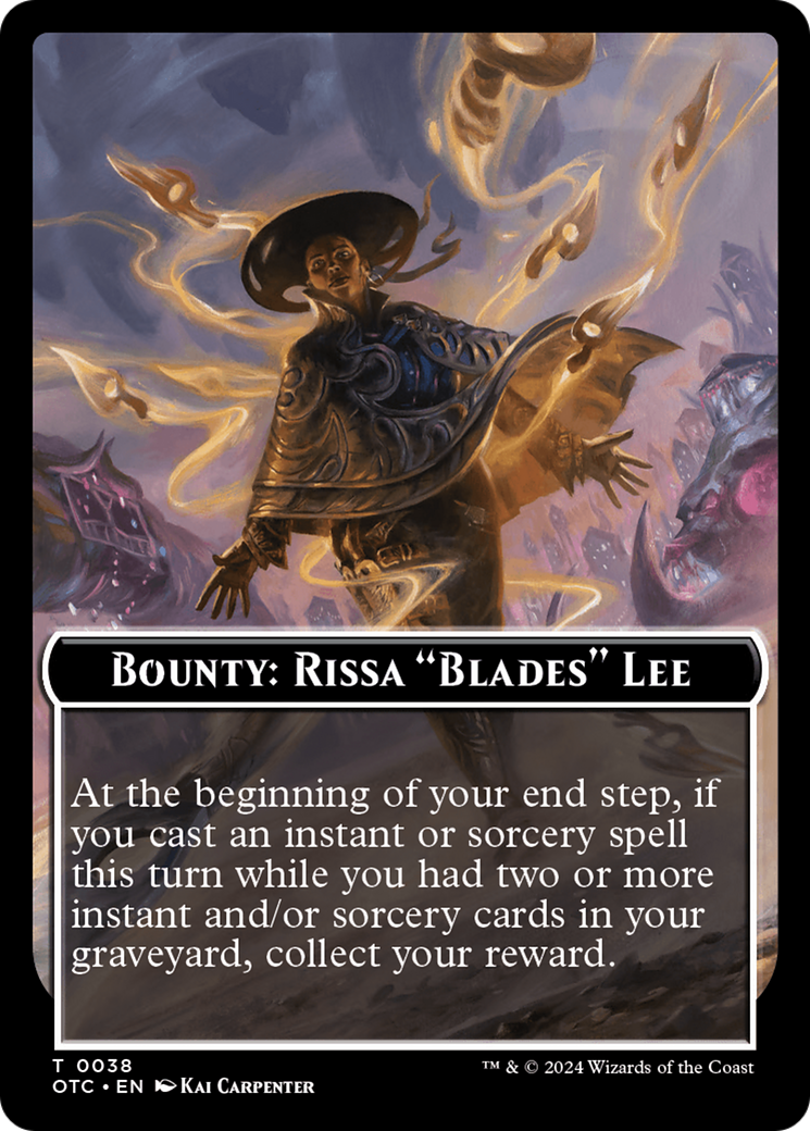 Bounty: Rissa "Blades" Lee // Bounty Rules Double-Sided Token [Outlaws of Thunder Junction Commander Tokens] | Good Games Adelaide SA