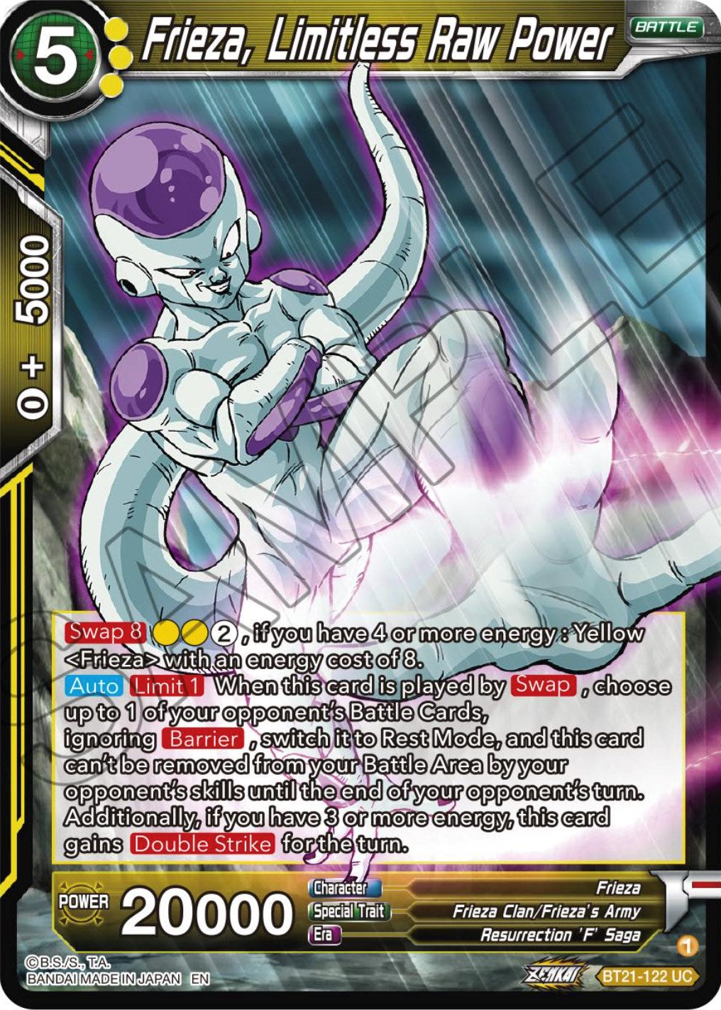 Frieza, Limitless Raw Power (BT21-122) [ZENKAI Series: Set 04] | Good Games Adelaide SA