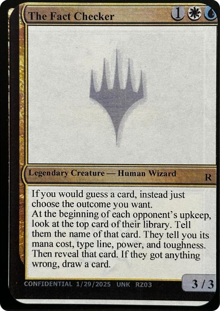 The Fact Checker  (Un-Known Event Playtest Cards)  | Good Games Adelaide SA