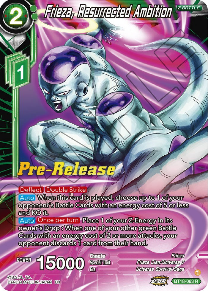 Frieza, Resurrected Ambition (BT18-063) [Dawn of the Z-Legends Prerelease Promos] | Good Games Adelaide SA