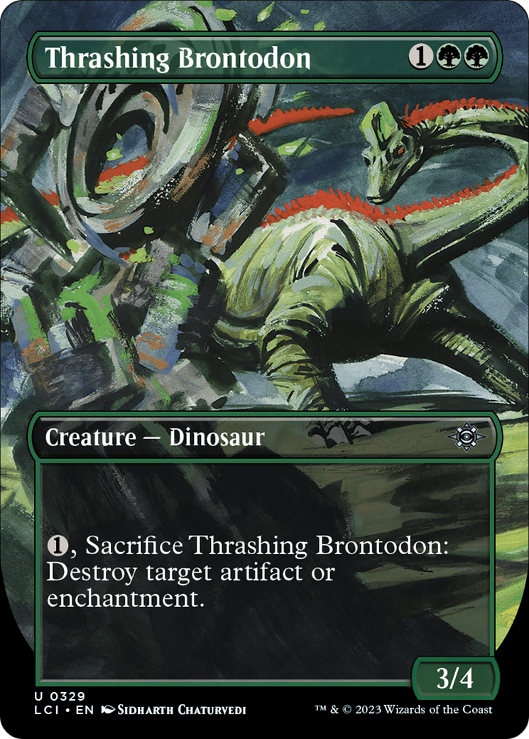 Thrashing Brontodon (Borderless) [The Lost Caverns of Ixalan] | Good Games Adelaide SA