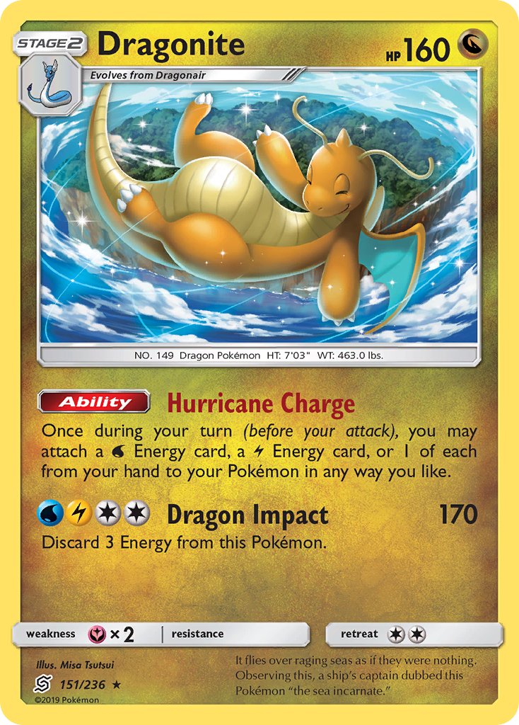 Dragonite (151/236) (Cracked Ice Holo) (Theme Deck Exclusives) [Sun & Moon: Unified Minds] | Good Games Adelaide SA