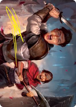 Daybreak Combatants Art Card Gold Stamped Signature 42 (Art Series: Innistrad: Crimson Vow)  | Good Games Adelaide SA