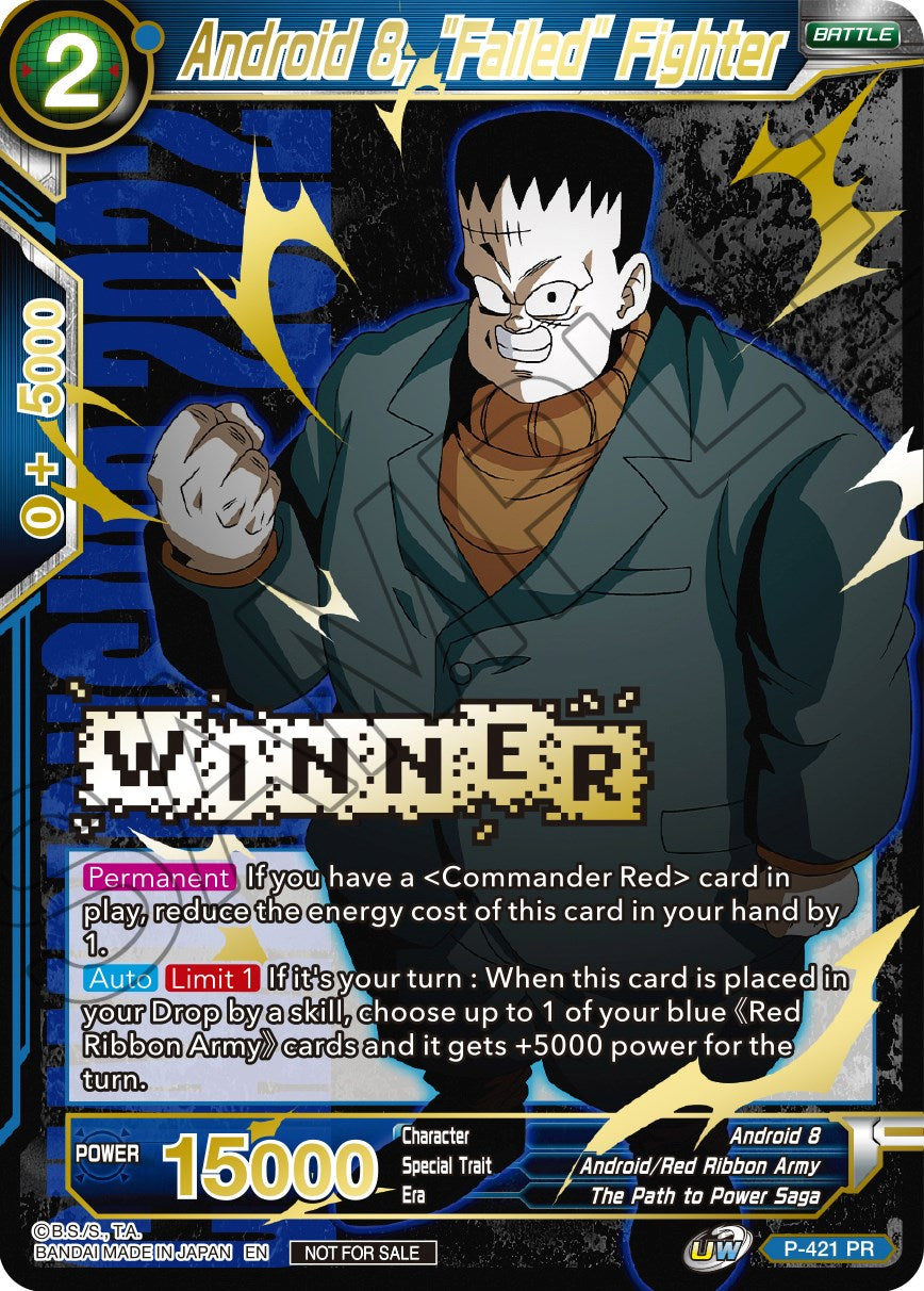 Android 8, "Failed" Fighter (Championship Pack 2022 Vol.2) (Winner Gold Stamped) (P-421) [Promotion Cards] | Good Games Adelaide SA