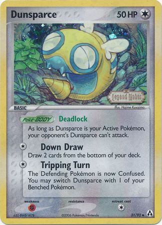 Dunsparce (31/92) (Stamped) [EX: Legend Maker] | Good Games Adelaide SA