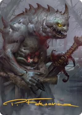 Gray Slaad Art Card Gold Stamped Signature 15 (Art Series: Commander Legends: Battle for Baldur's Gate)  | Good Games Adelaide SA