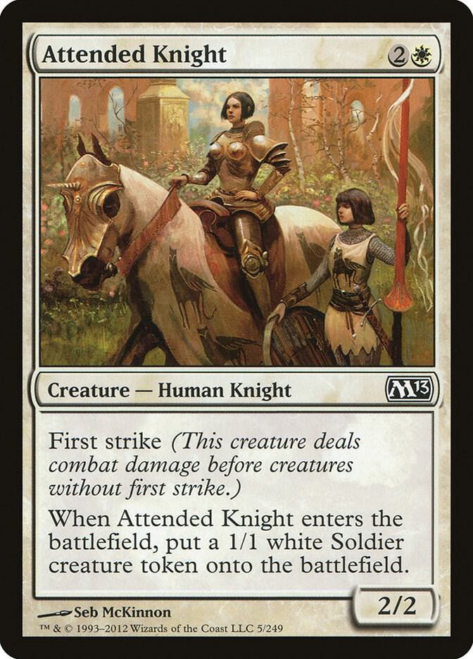Attended Knight 5 (Magic 2013 (M13))  - Foil | Good Games Adelaide SA