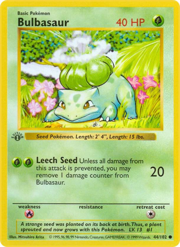 Bulbasaur 044/102 (Base Set (Shadowless))  - 1st Edition | Good Games Adelaide SA
