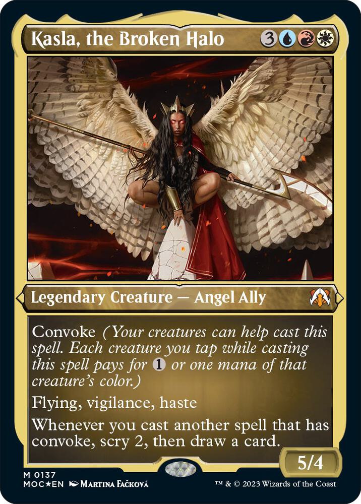 Kasla the Broken Halo Display Commander Thick Stock 137 (Commander: March of the Machine)  - Foil | Good Games Adelaide SA