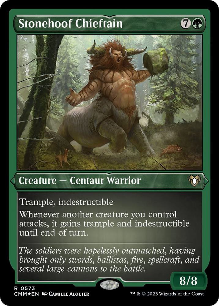 Stonehoof Chieftain Foil Etched 573 (Commander Masters)  - Foil | Good Games Adelaide SA