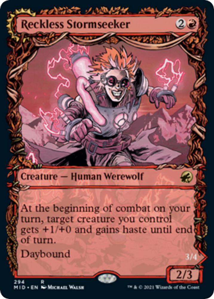 Reckless Stormseeker Showcase 294 (Innistrad: Midnight Hunt)  - Foil | Good Games Adelaide SA