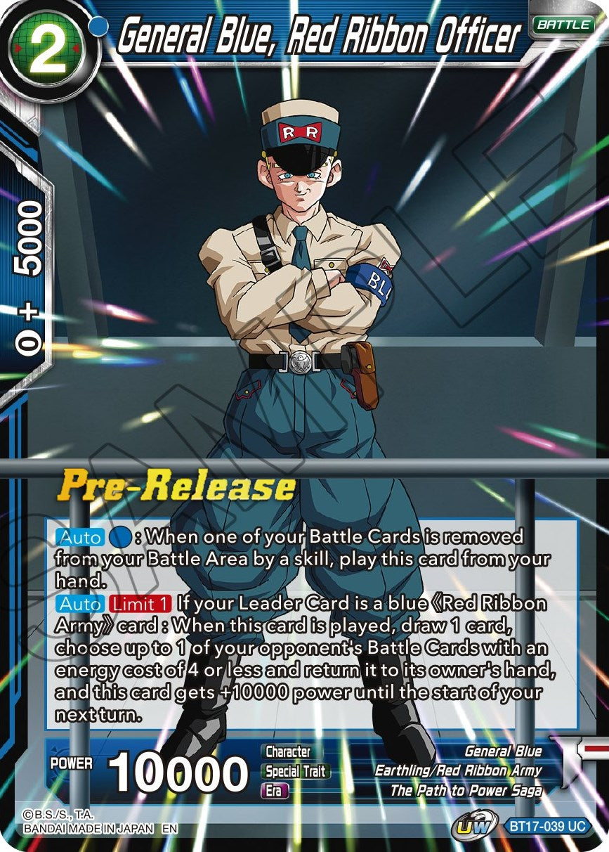 General Blue, Red Ribbon Officer (BT17-039) [Ultimate Squad Prerelease Promos] | Good Games Adelaide SA