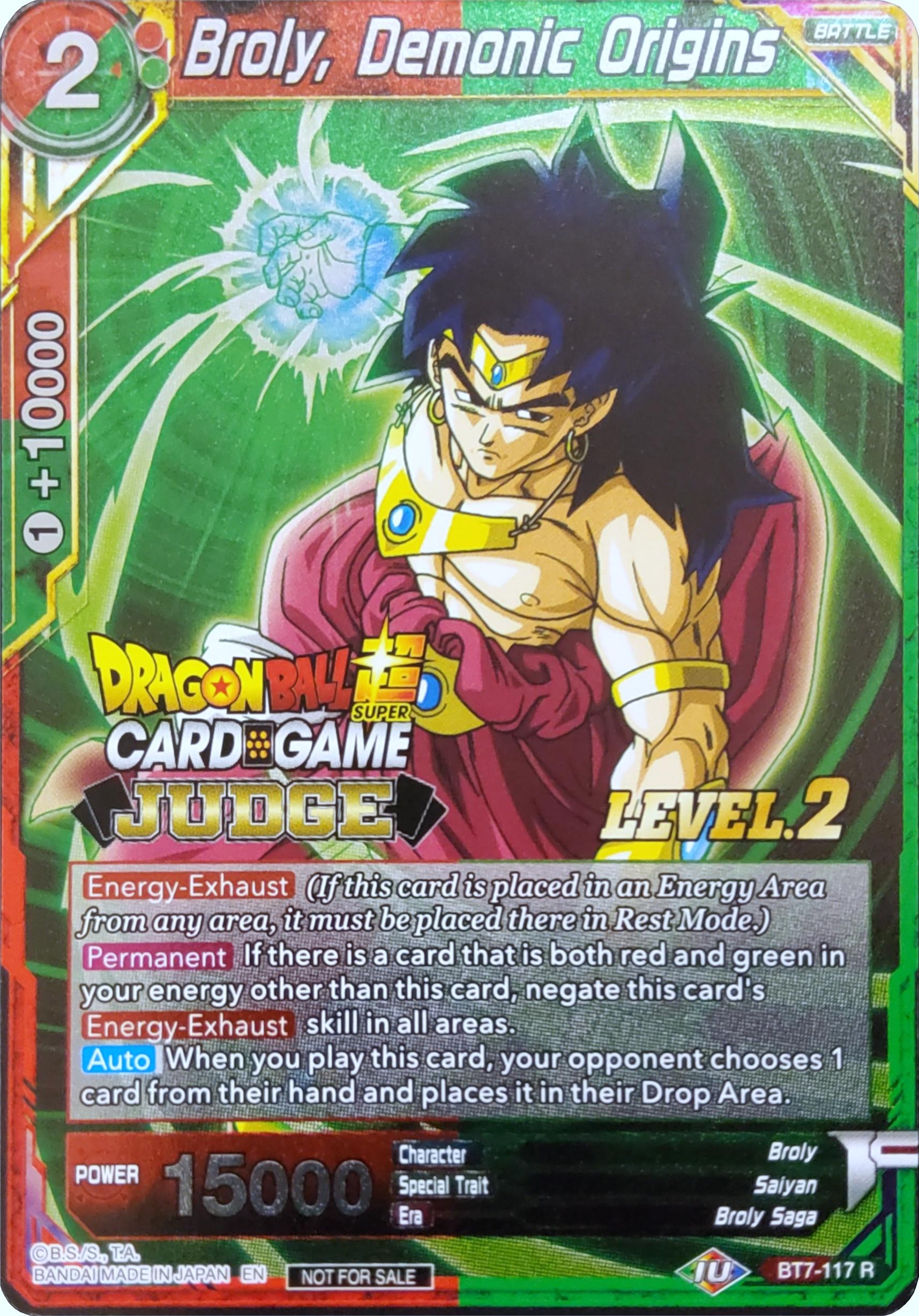 Broly, Demonic Origins (Level 2) (BT7-117) [Judge Promotion Cards] | Good Games Adelaide SA