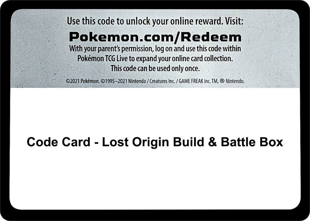 Code Card Lost Origin Build and Battle Box  (SWSH11: Lost Origin)  | Good Games Adelaide SA