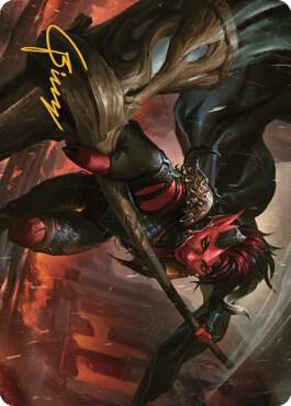 Karlach Fury of Avernus Art Card 34 81 Gold Stamped Signature 34 (Art Series: Commander Legends: Battle for Baldur's Gate)  | Good Games Adelaide SA