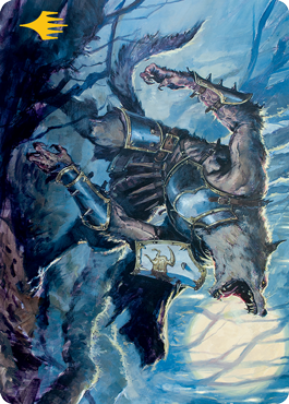 Moonrage Brute Art Card (Gold-Stamped Signature) [Innistrad: Midnight Hunt Art Series] | Good Games Adelaide SA