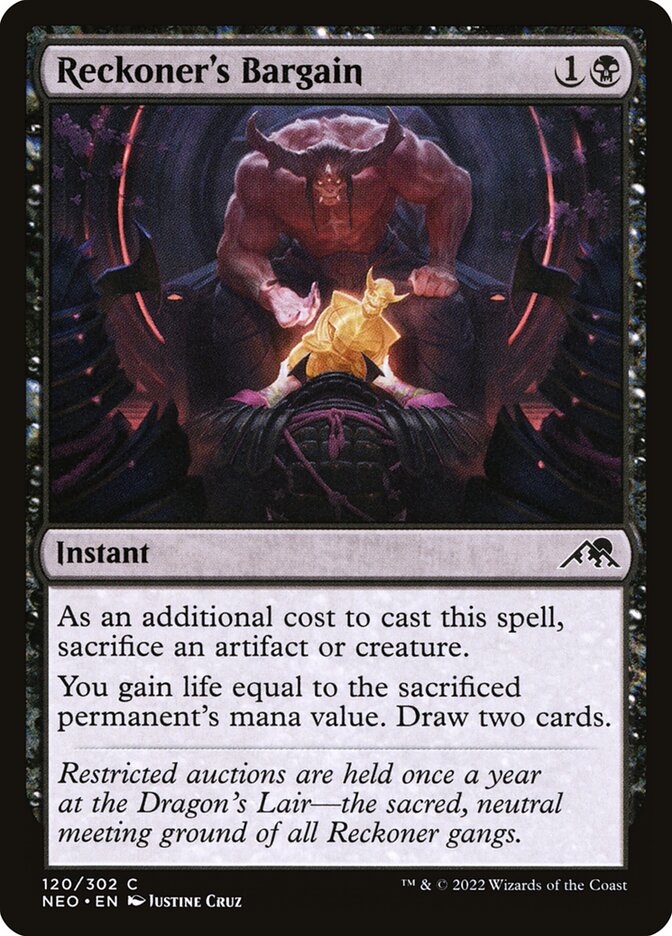 Reckoner's Bargain 120 (Kamigawa: Neon Dynasty)  - Foil | Good Games Adelaide SA