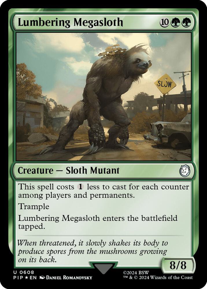 Lumbering Megasloth 608 (Universes Beyond: Fallout)  - Foil | Good Games Adelaide SA