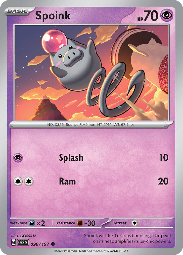 Spoink (090/197) [Scarlet & Violet: Obsidian Flames] | Good Games Adelaide SA