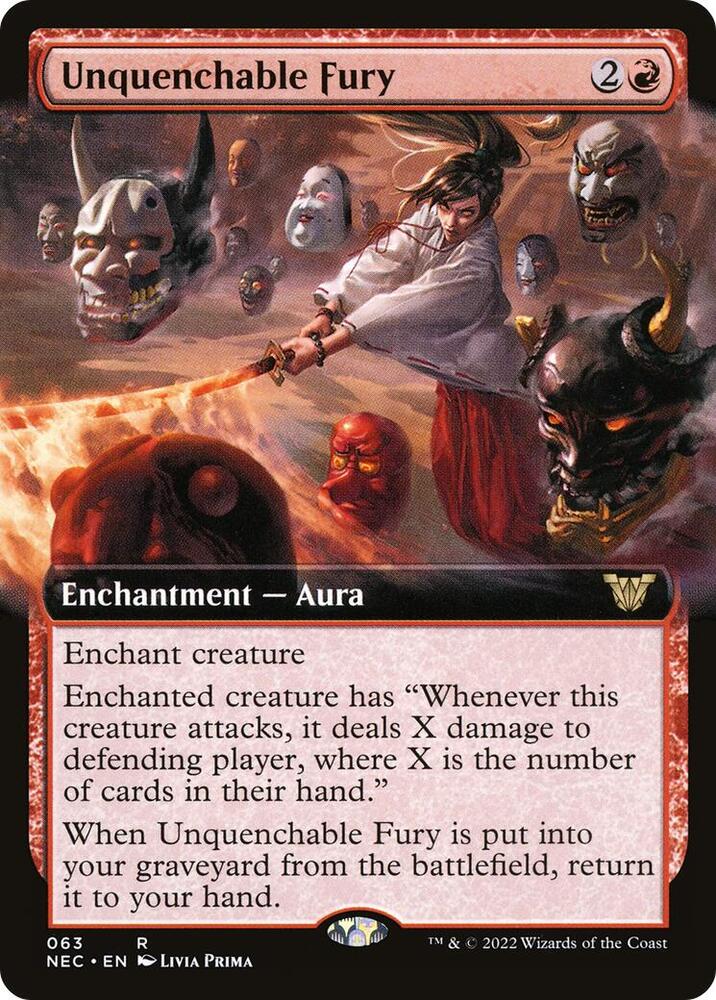 Unquenchable Fury 63/38 (Commander: Kamigawa: Neon Dynasty)  - Extended Art | Good Games Adelaide SA