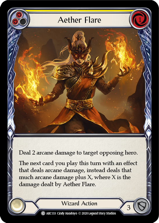 Aether Flare (Yellow) [U-ARC133] Unlimited Rainbow Foil | Good Games Adelaide SA