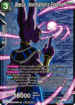 Beerus, Annihilation's Essence (Tournament Pack Vol. 8) (Winner) (P-384) [Tournament Promotion Cards] | Good Games Adelaide SA