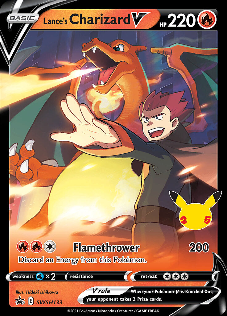 Lance's Charizard V (SWSH133) (Celebrations) [Sword & Shield: Black Star Promos] | Good Games Adelaide SA
