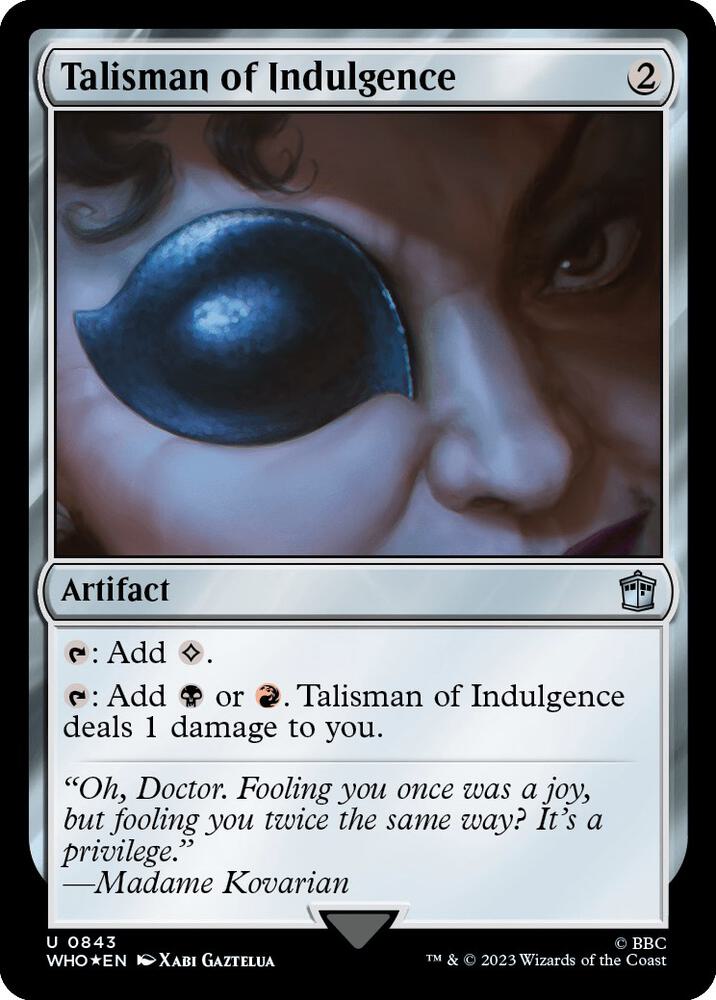 Talisman of Indulgence Surge Foil 843 (Universes Beyond: Doctor Who)  - Foil | Good Games Adelaide SA