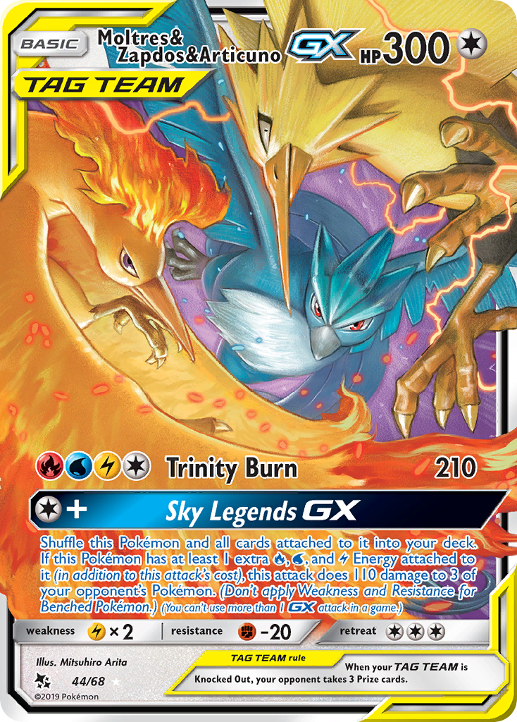 Moltres & Zapdos & Articuno GX (44/68) [Sun & Moon: Hidden Fates] | Good Games Adelaide SA