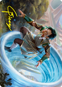 Vortex Runner Art Card (Gold-Stamped Signature) [Strixhaven: School of Mages Art Series] | Good Games Adelaide SA