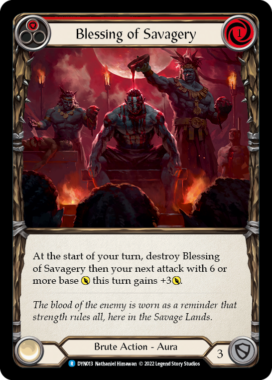 Blessing of Savagery (Red) [DYN013] (Dynasty)  Rainbow Foil | Good Games Adelaide SA