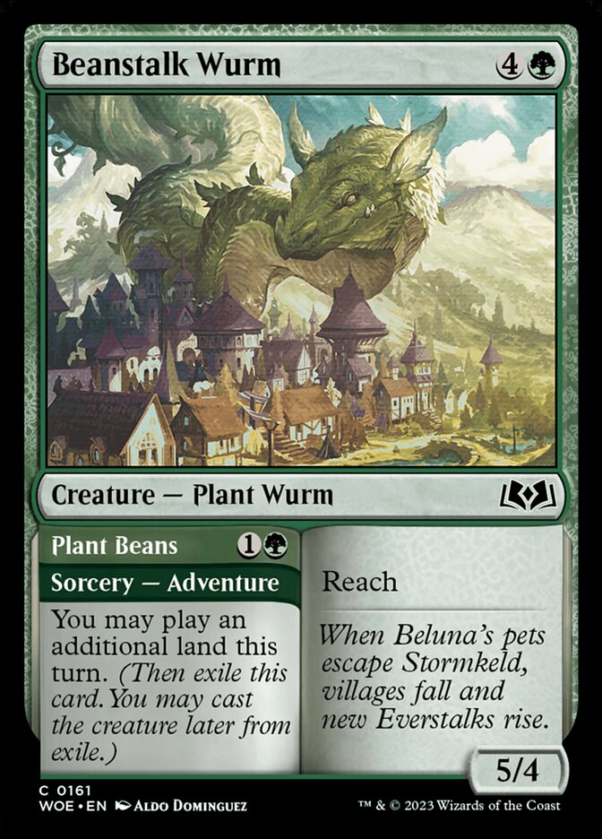 Beanstalk Wurm // Plant Beans 161 (Wilds of Eldraine)  | Good Games Adelaide SA