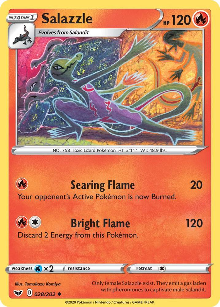 Salazzle 028/202 (SWSH01: Sword & Shield Base Set)  | Good Games Adelaide SA