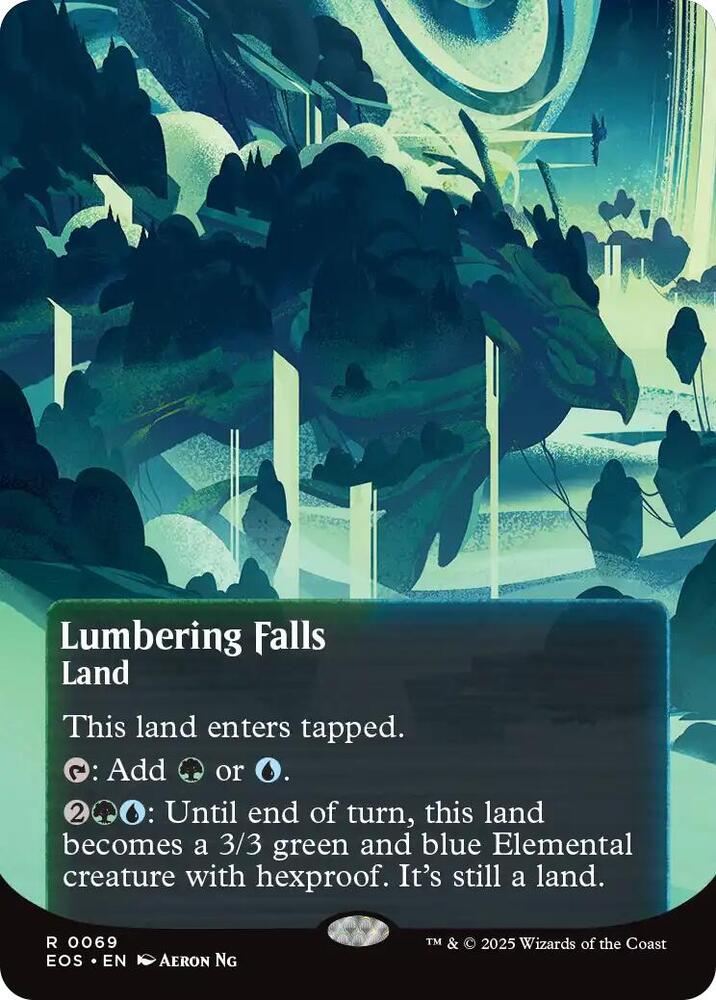 Lumbering Falls 0069 Borderless 69/0 (Edge of Eternities: Stellar Sights)  - Borderless Foil | Good Games Adelaide SA