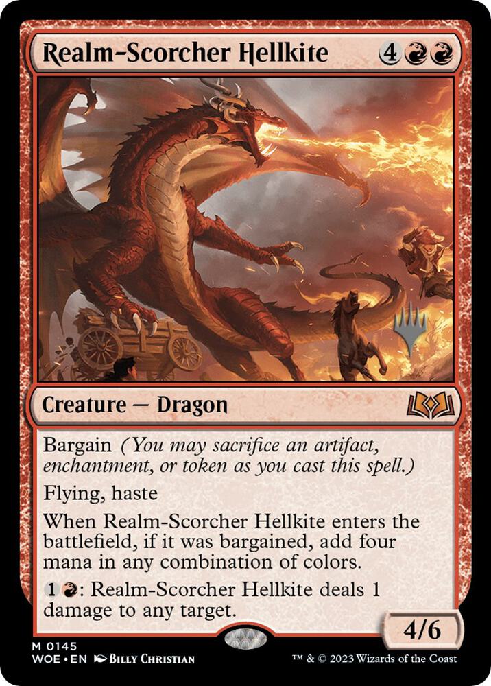 Realm Scorcher Hellkite 145 (Promo Pack: Wilds of Eldraine)  - Foil | Good Games Adelaide SA