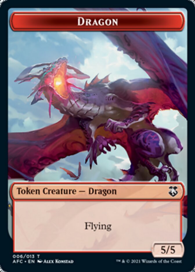 Dragon // Dragon Spirit Double-sided Token [Dungeons & Dragons: Adventures in the Forgotten Realms Commander Tokens] | Good Games Adelaide SA